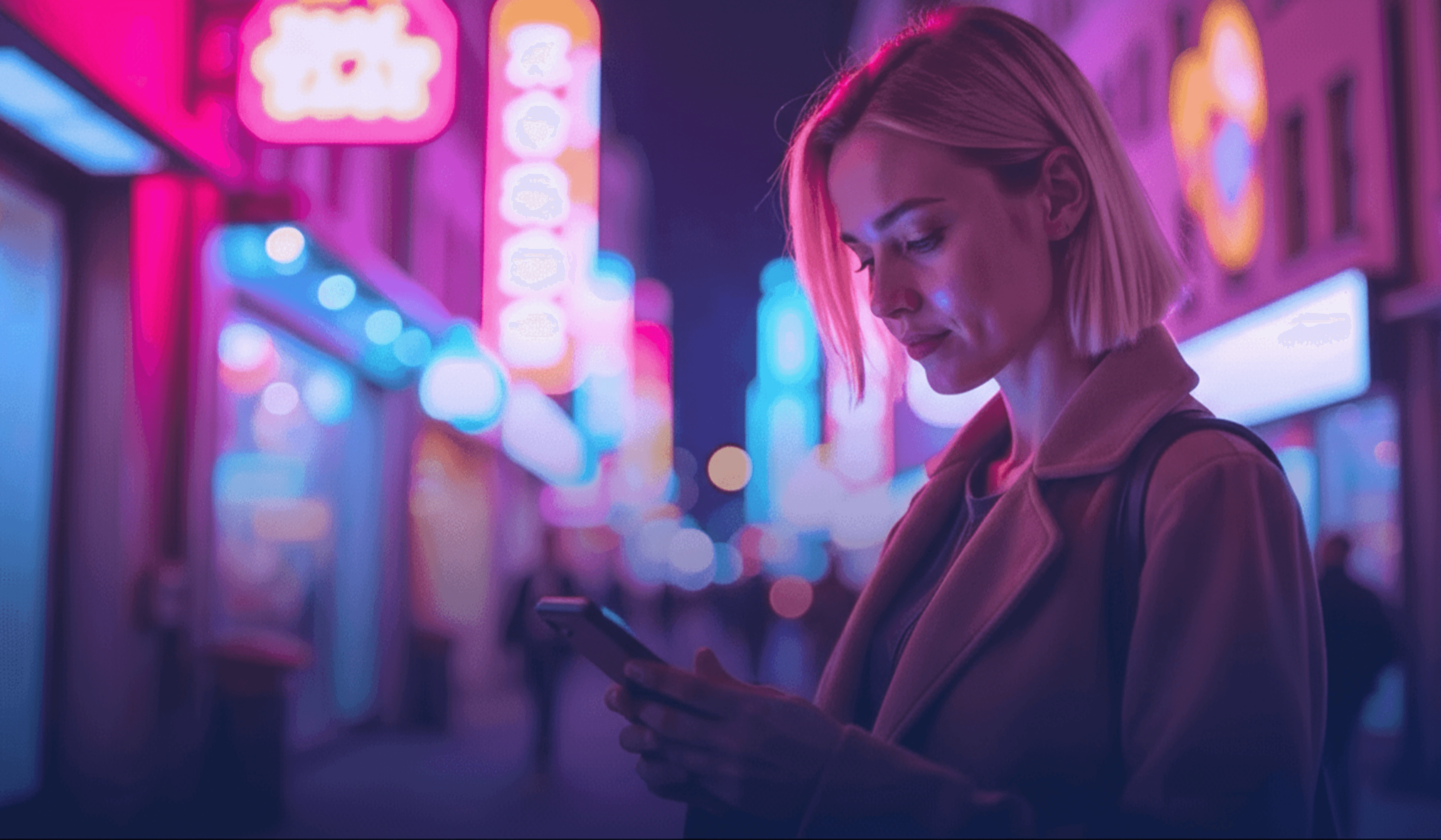 women checking phone